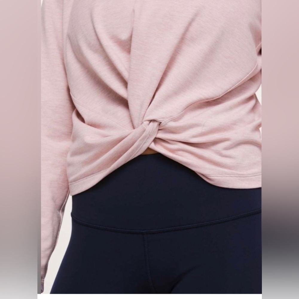 LULULEMON tuck&gather pullover heathered mod faint coral (light pink) size 10 - Picture 3 of 10